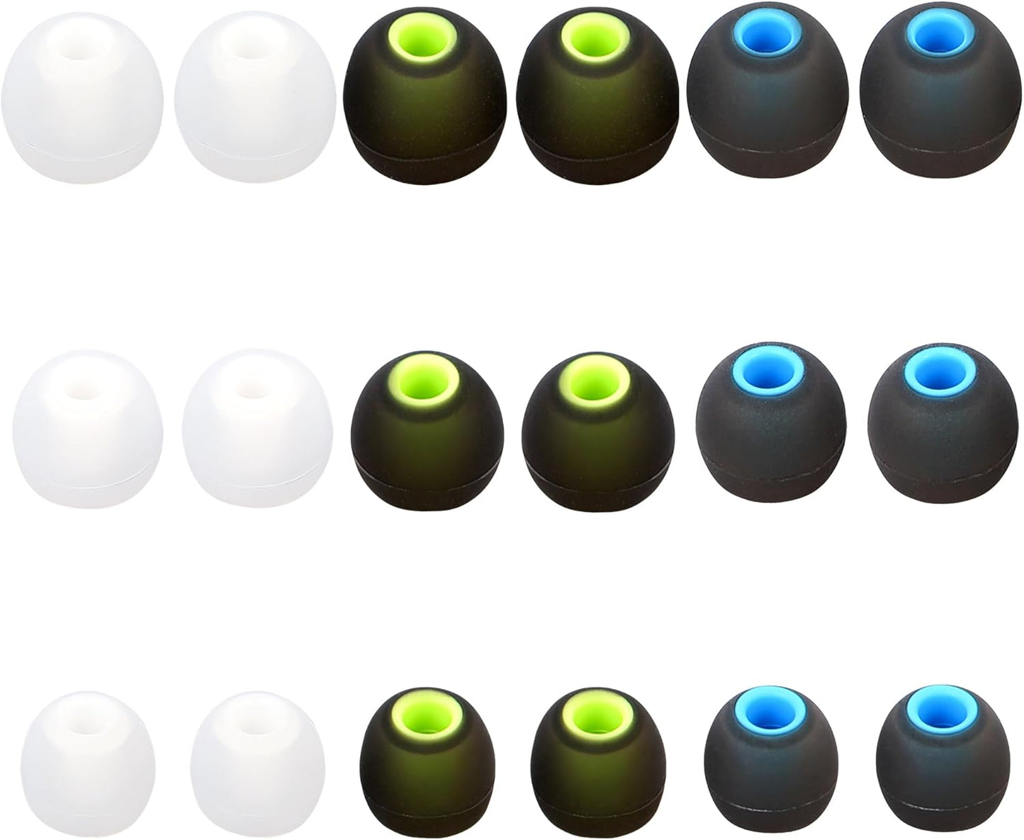 Earbud Replacement Tips - Silicone Ear Tips Fit Most - S M L, 9 Pairs