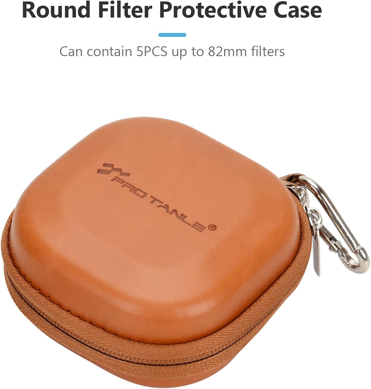 Andoer Camera Filters Case Bags for Filters Up to 82mm, 5 Pockets PU Leather DustProof Filter Hard Storage Case for UV CPL ND Graduated Neutral Density Filters