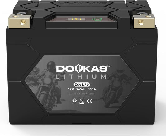 DKL30 800A LiFePO4 Motorcycle Lithium Battery, 12V 8Ah Powersports Battery, Compatible Jet Ski, Quad, Lawn Mower, Scooter, Generator Battery, Snowmobile
