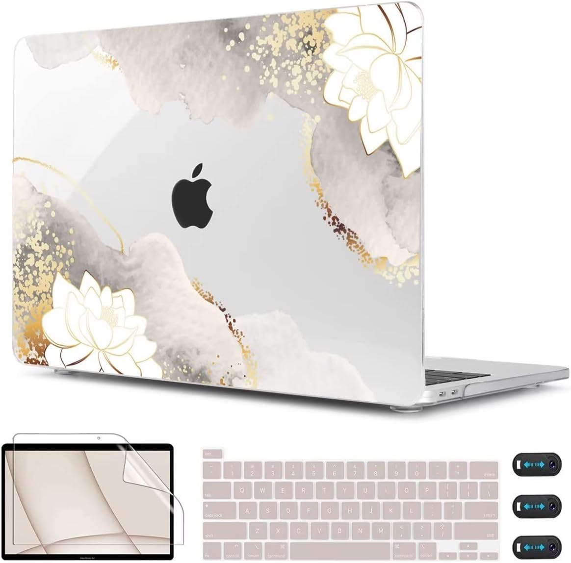 CISSOOK Compatible with MacBook Pro 13 inch Case 2020-2025 Model M1 & M2 A2338 A2251 A2289, Floral Hard Shell Case & Keyboard Cover for MacBook Pro 13 with Touch Bar, Charming Painting