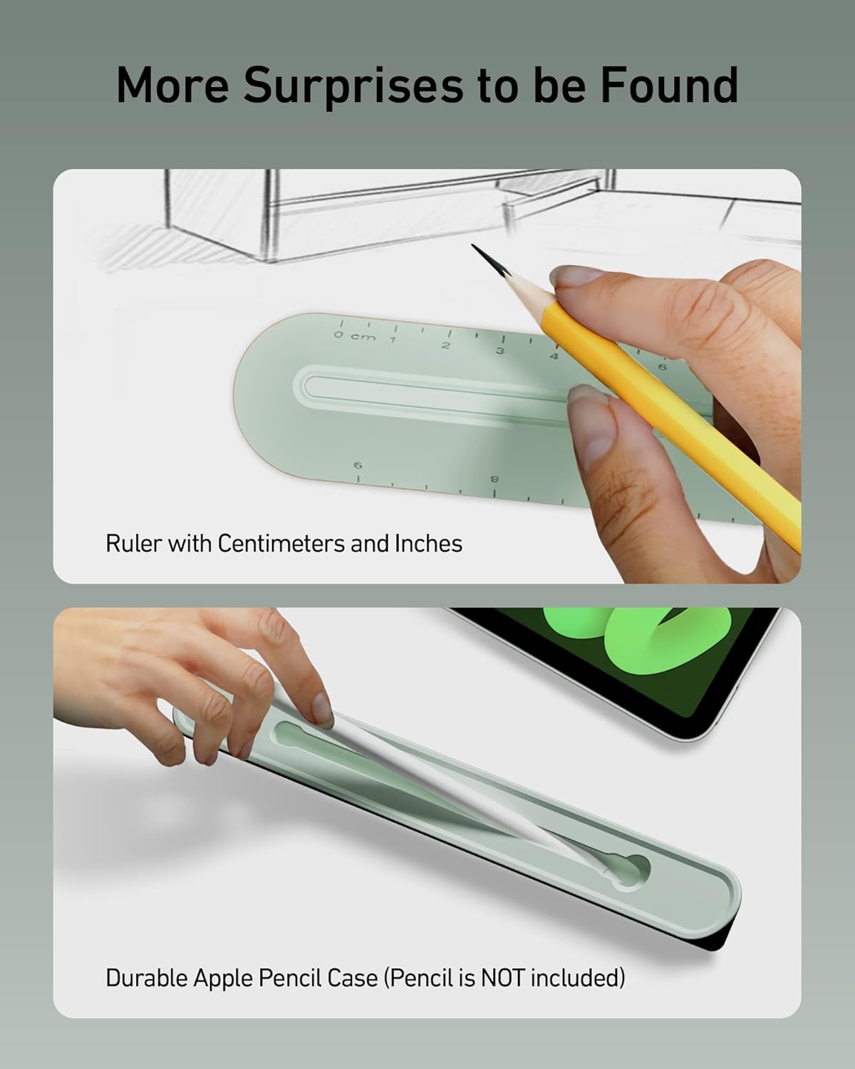 3 in 1 Silicone Laptop Stand, Keyboard Riser for Ergonomic Typing/Reading, Portable Laptop Cooling Stand, for Home Office School and Travel, Oval Base, Macaron Green