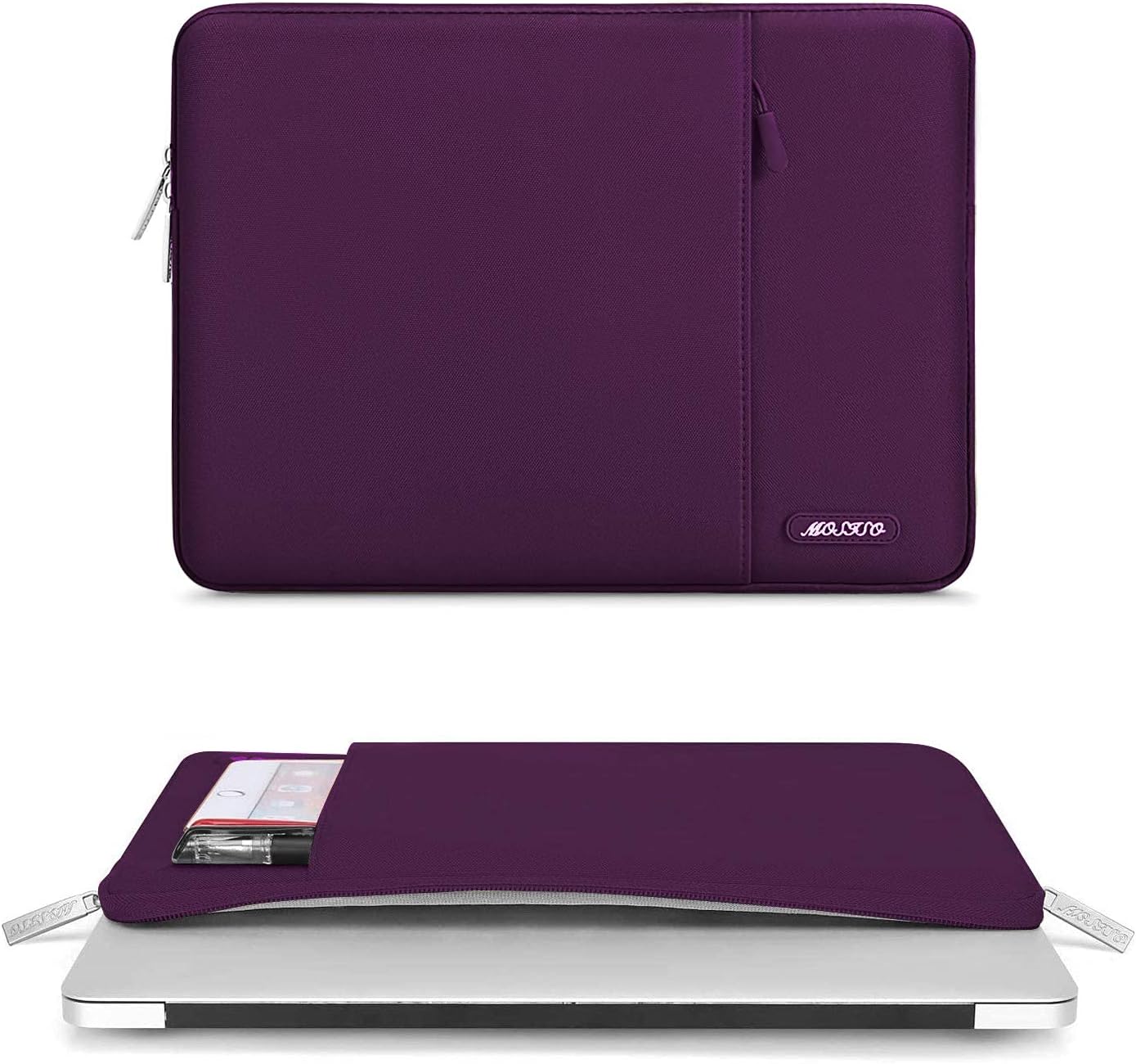 MOSISO Laptop Case 13 inch, 13 inch Laptop Sleeve Compatible with MacBook Air M4 M3 M2 M1 2025-2018 / Pro M2 M1 2025-2016, Polyester Vertical Computer Sleeve Bag with Pocket, Magenta Purple