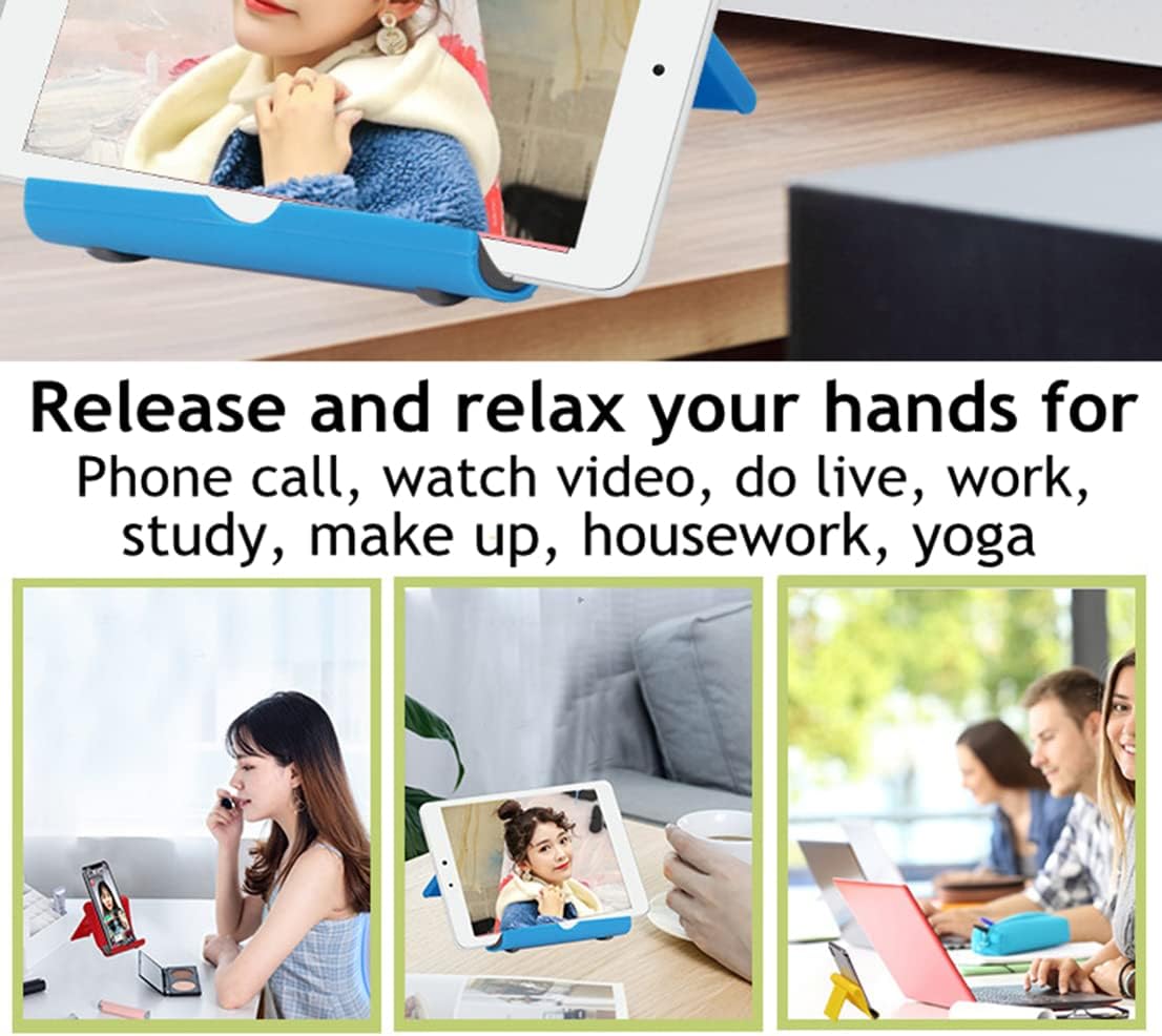 Cell Phone Stand for Desk Foldable Cell Phone Holder Desk Tablet Holder Mobile Phone Dock, Multi-Angle Universal Adjustable Tablet Dock (Black)