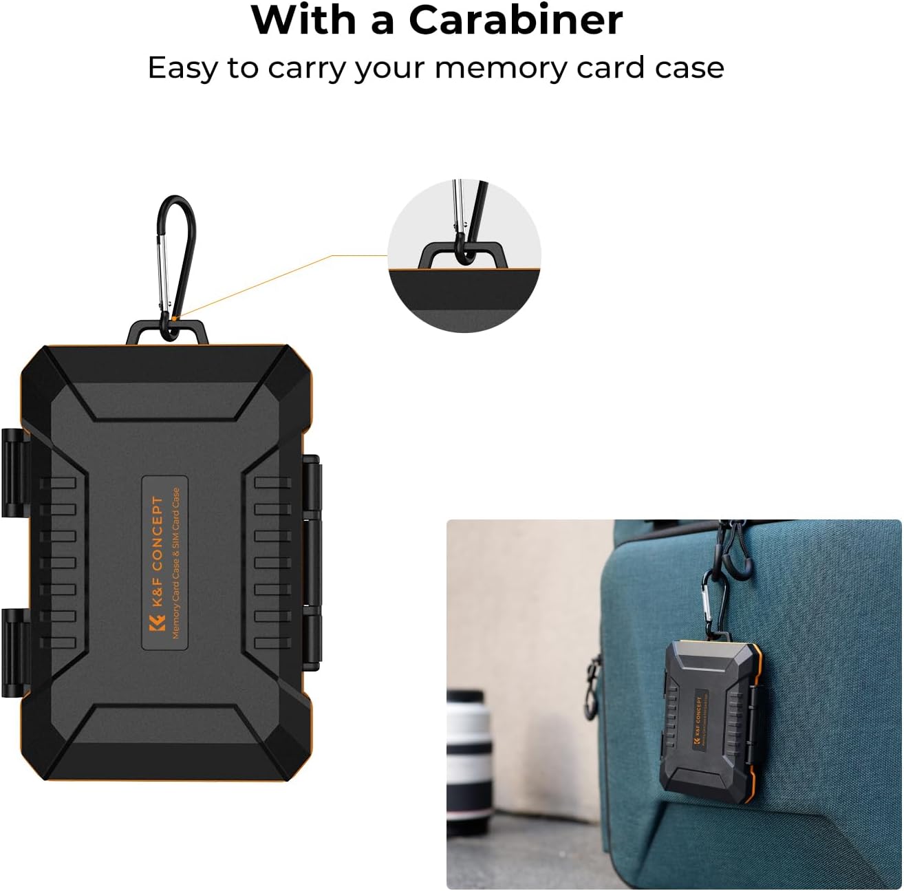 K&F Concept Memory Card Case - 25 Slot Carrying Case for SD, CF, CFexpress, Micro SD, Nano SIM & Micro SIM Cards