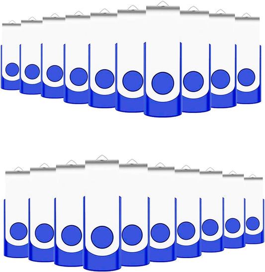 256MB Bulk Flash Drives 50 Pack, EASTBULL USB 2.0 Fast Speed Flash Drives Bulk Swivel Thumb Drives Pack (Blue)