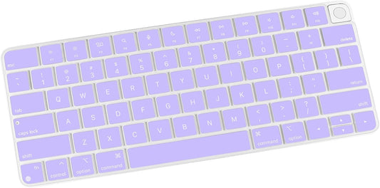 Allinside Silicone Keyboard Cover for iMac Magic Keyboard A2449/A2450, Protective Skin for iMac 24" Wireless Keyboard Released in 2021, US Layout, Light Purple
