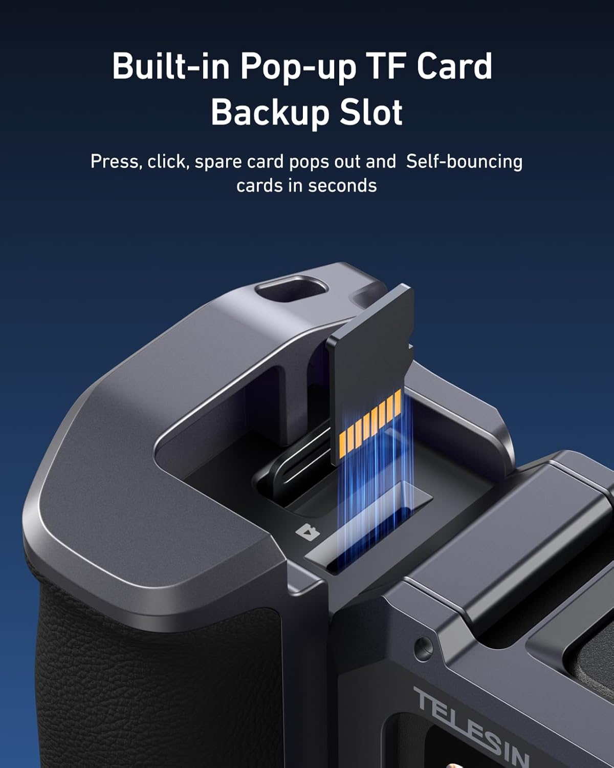 TELESIN Street Grip Kit For Hero 9-13 | Without Metal Rabbit Cage | Camera Grip Holder with Seesaw Design | Ergonomic Handle Grip Design | Backup TF Card Slot | Quick Battery Access | Vlog Grip Holder