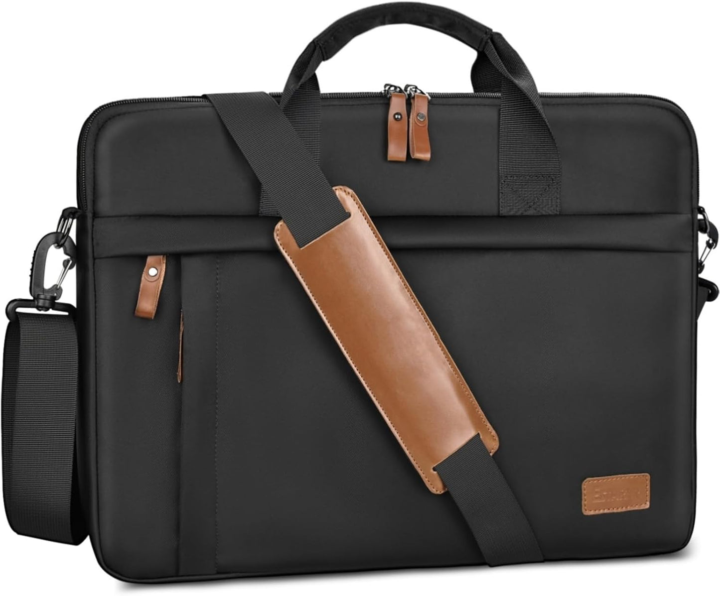 ESTARER Laptop Bag 17-17.3 Inch, Computer Bags for Men Water-resistant Nylon Laptop Case Slim Laptop Sleeve Fits Hp/Dell/Asus/Lenovo/Acer, Black