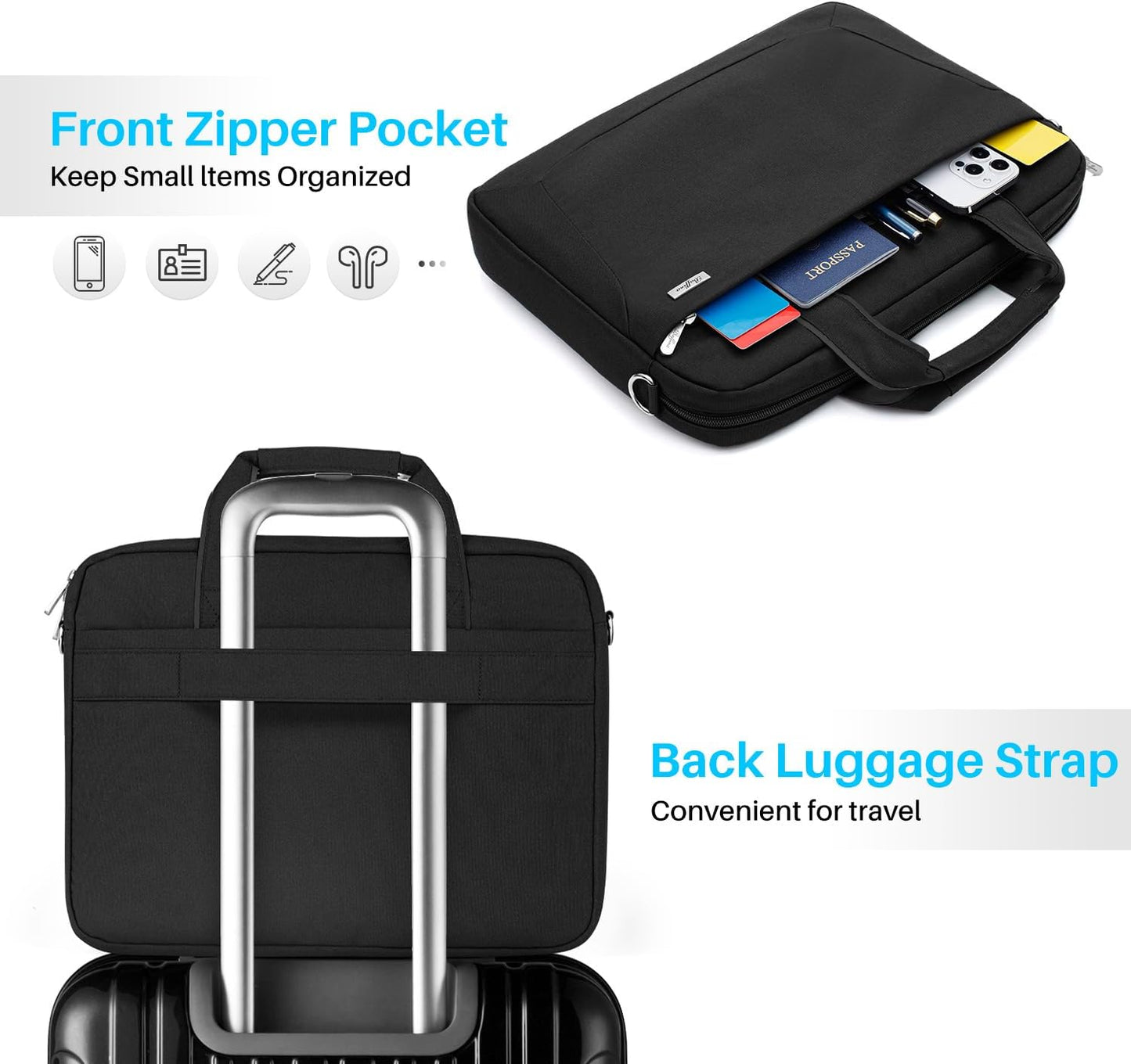 Laptop Shoulder Bag 15.6 16 17.3 Inch for Men Women,Waterproof Computer Carrying Case Messenger Bag Briefcase Work