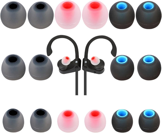 Earbud Tips Ear Bud Tips Soft Anti Slip Washable and Reusable Silicone Replacement Earbud Tips Fit Most in-Ear Earbuds(Inner Hole 3.8mm -5.1mm) 18pcs S M L