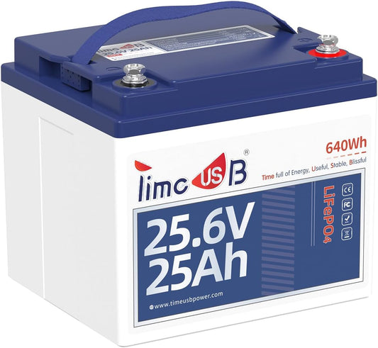 24V 25Ah LiFePO4 Battery, 2C High Discharge Rate Built-in 50A BMS 640Wh Lithium Battery, 1280W Continuous Load Power for Mobility Scooters, Electric Wheelchairs, Farm Equipment, etc