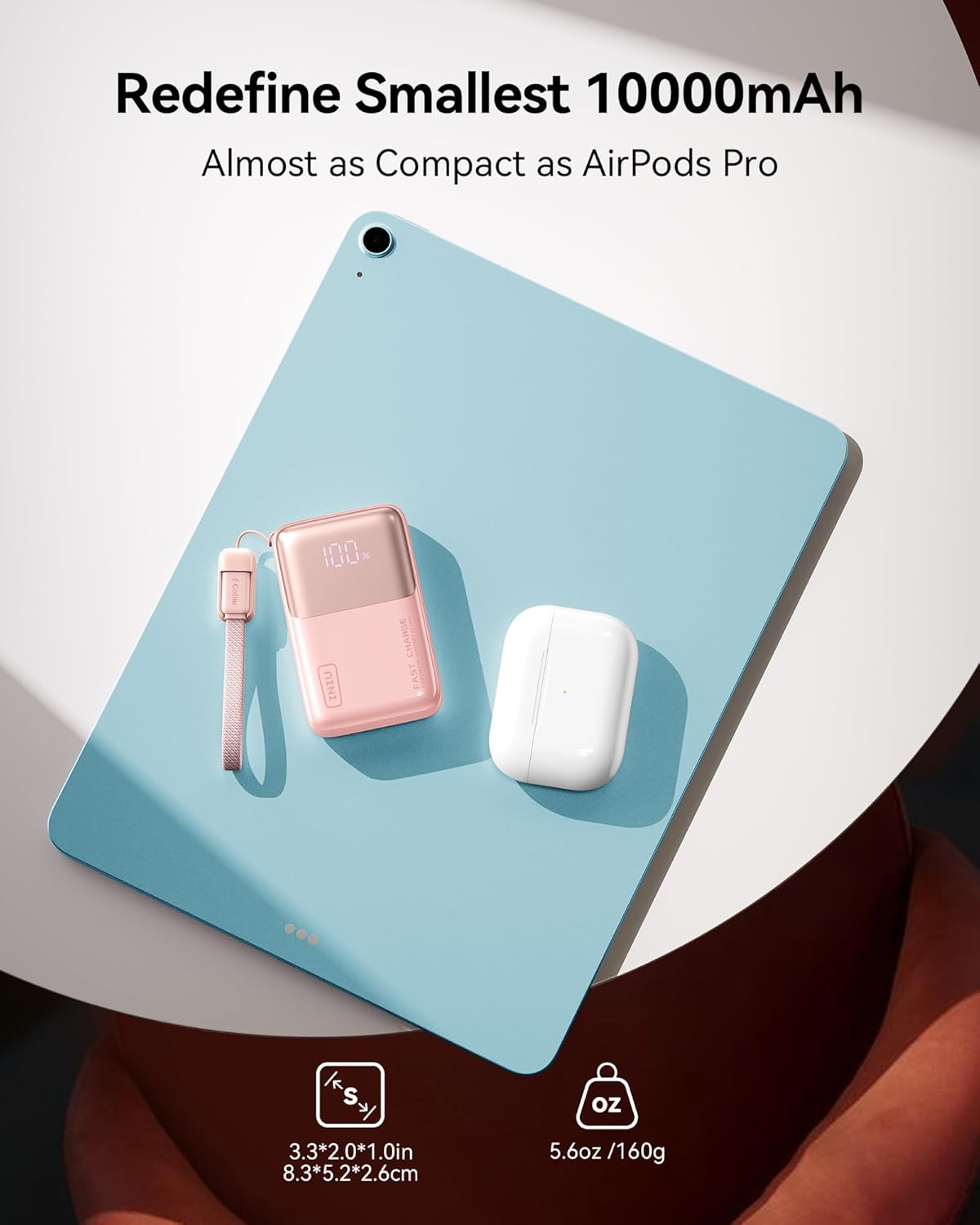 INIU Portable Charger, Ultra Small 10000mAh 45W PD Power Bank, USB C in&Out Fast Charging Battery Pack, Travel Essentials Powerbank for iPhone 16/15/14/13 Pro Max, iPad mini/Air, Samsung S22 S24 etc