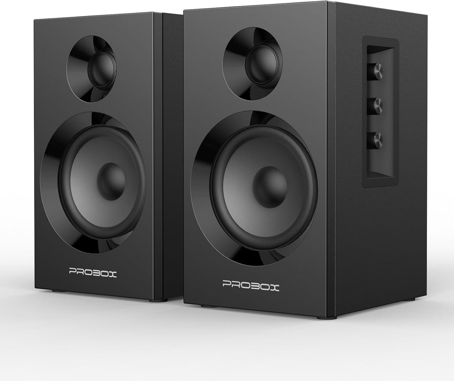 BT16 Active Bookshelf Speakers 3.5" Woofer with 1" Tweeter, 60W RMS-Bluetooth 5.3, Built-in 24bit DAC Dynamic 3D 2.0 Surround Sound, Computer Gaming PC Speakers - Black