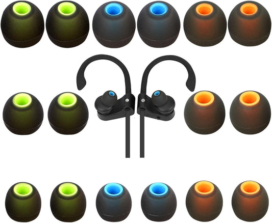 Earbud Tips Ear Bud Tips Soft Anti Slip Washable and Reusable Silicone Replacement Earbud Tips Fit Most in-Ear Earbuds(Inner Hole 3.8mm -5.1mm) 18pcs S M L