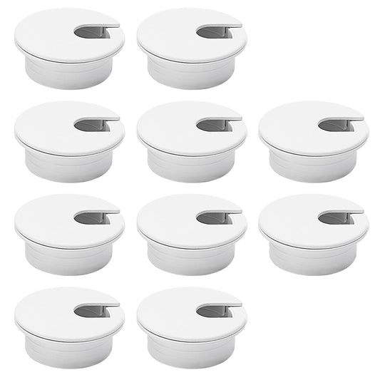 10 Pcs Desk Grommet 1-1/2" / 38 mm, Desk Cord Hole Cover, Cable Grommet ABS Plastic, Desk Hole Grommet for Home & Office Pc, Detachable Cable Cord Organizer-White