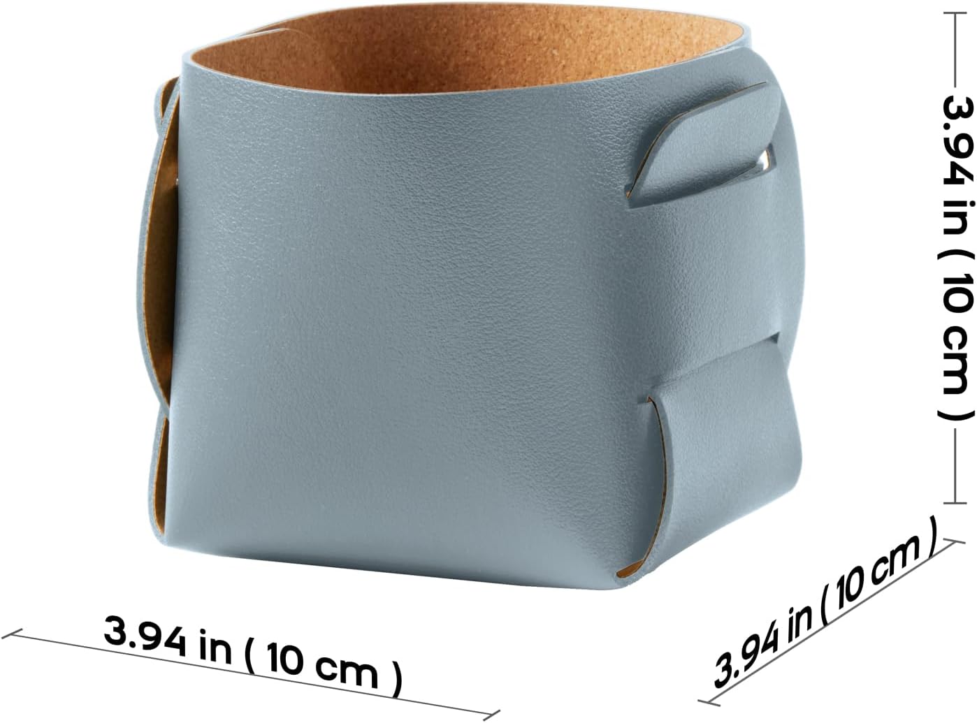 HOMIEAZICOZI 2-Pack Cork Leather Desk Accessories Storage - Pencil Pen Holder - Makeup Brush Holder Organizer - Stylish Addition to Home Decor (Light Blue)