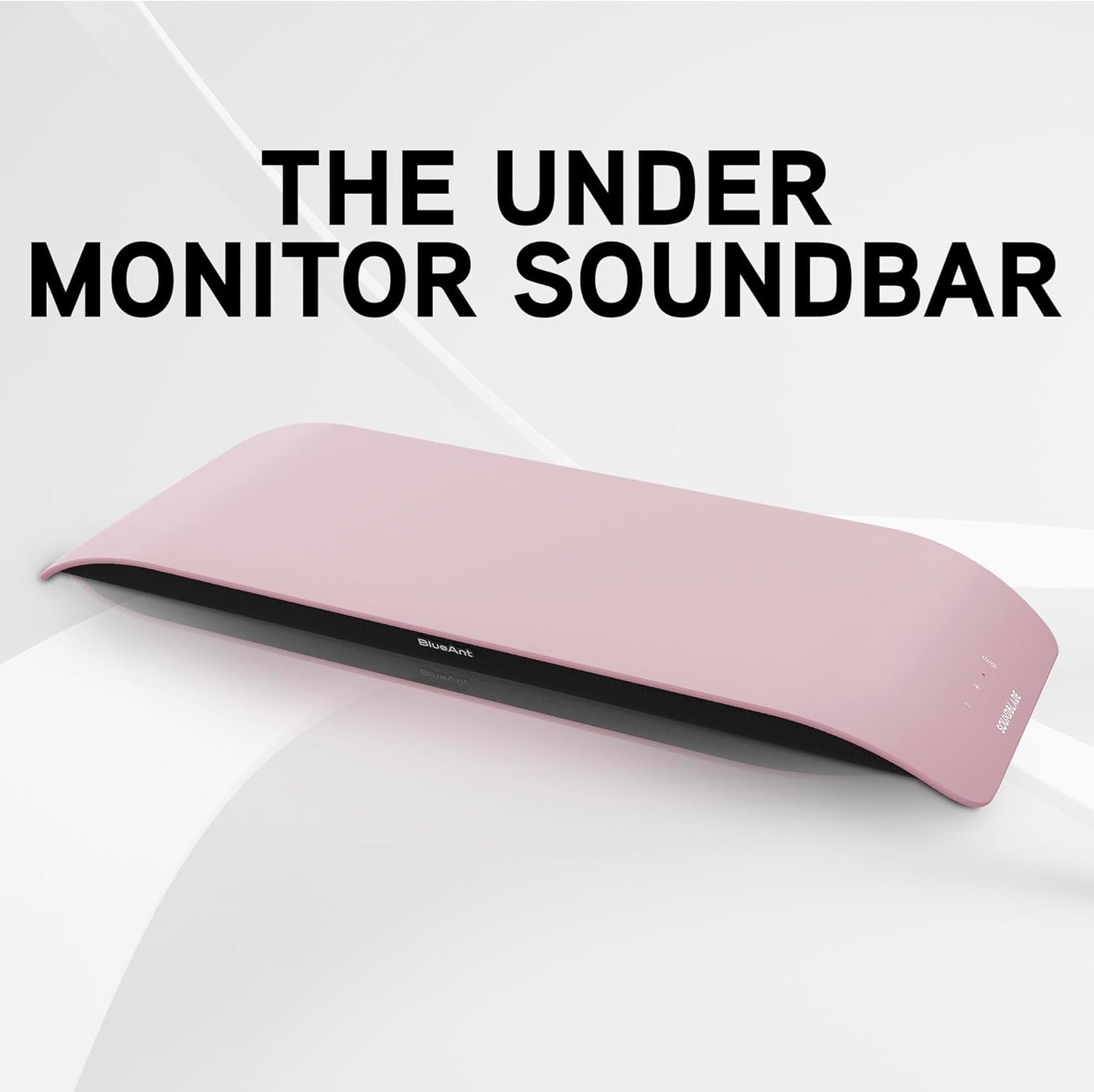 BlueAnt Soundblade Under Monitor Soundbar, Powerful 120 watt, 2.1 Channel USB-C, Bluetooth 5.3 Desktop Speaker for PC, Mac for Streaming Content, Music and Gaming. (Pink)
