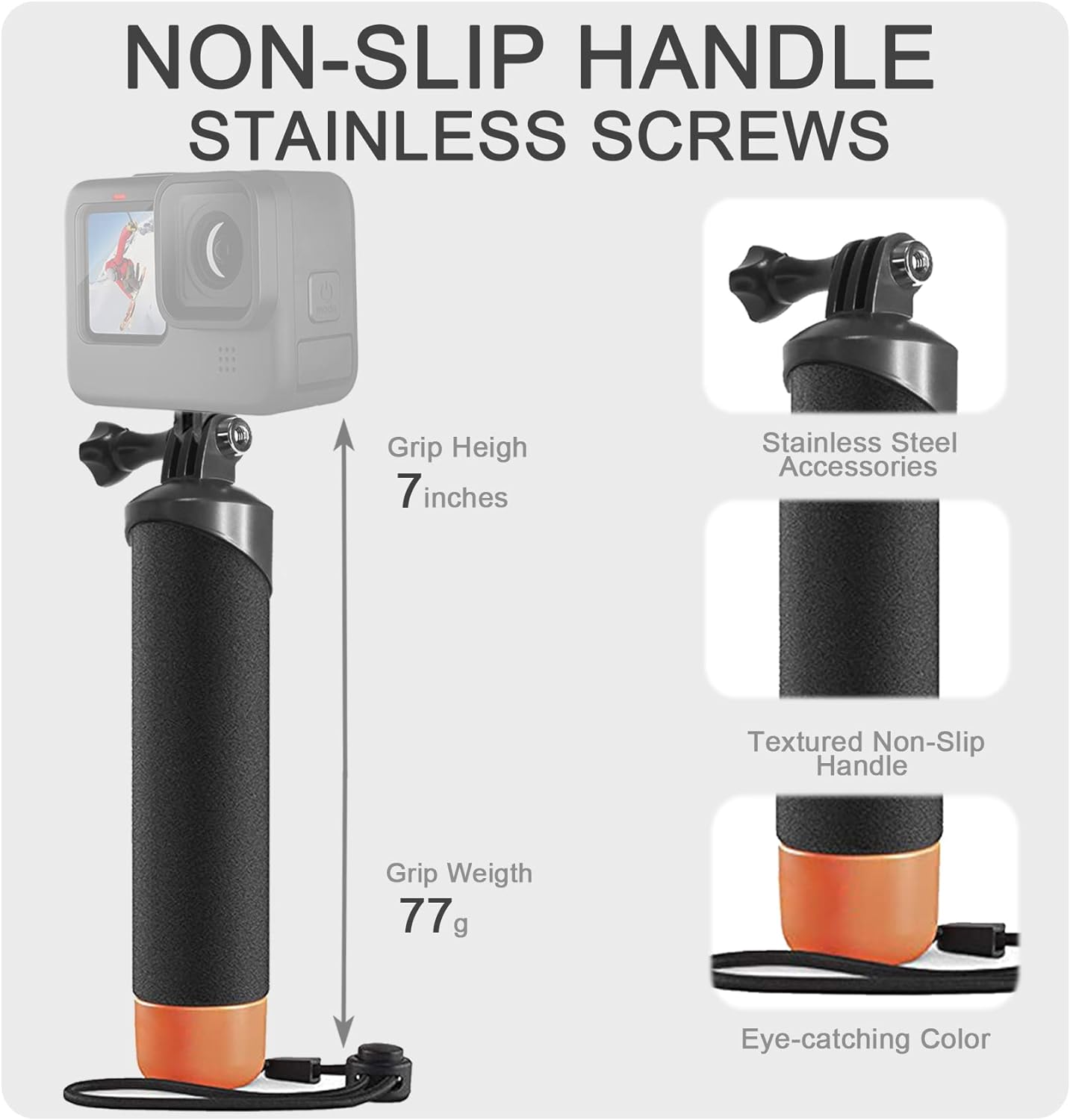 FitStill 45M/148FT Underwater Waterproof Case with Dive Filters Compatible for Go Pro Hero 4K,Monopod Floating Hand Grip Dive for Hero4K 2024 Action Camera Accessory Kit