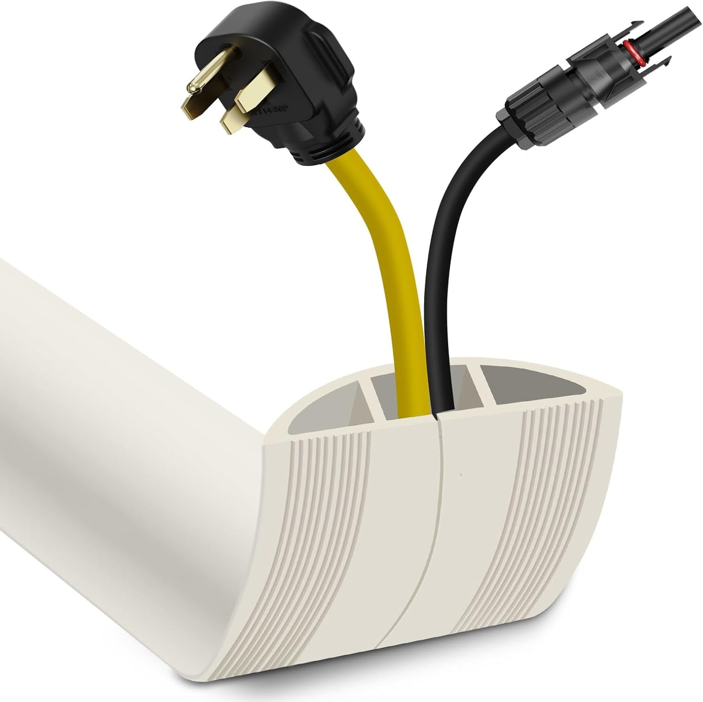 Floor Cord Cover 3.3FT Cord Covers for Wires on Floor Protect Wires & Prevent Trip Hazards, Easy to Cut for Home, Office, School, Concerts, Cavity W0.6in x H0.32in