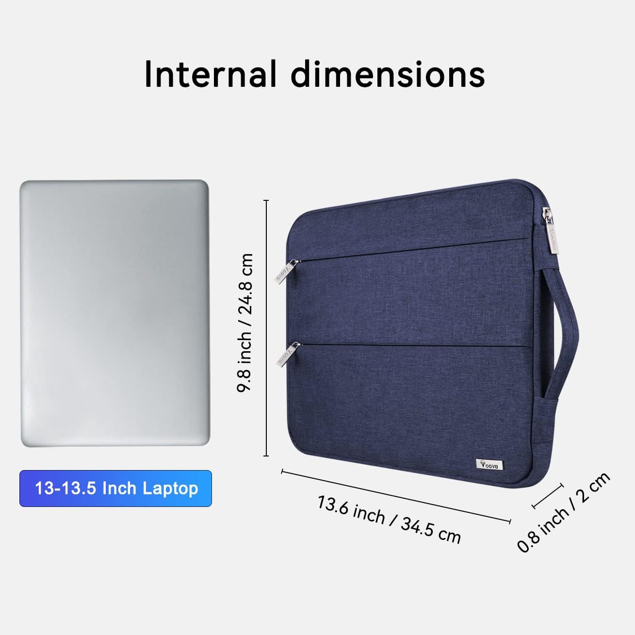 Voova Laptop Sleeve Carrying Case 13 13.6 Inch Compatible with MacBook Air 13 M1/M2/M3/M4, MacBook Pro 13/14, IPad Pro 13, Waterproof Slim Computer Cover Bag, Blue