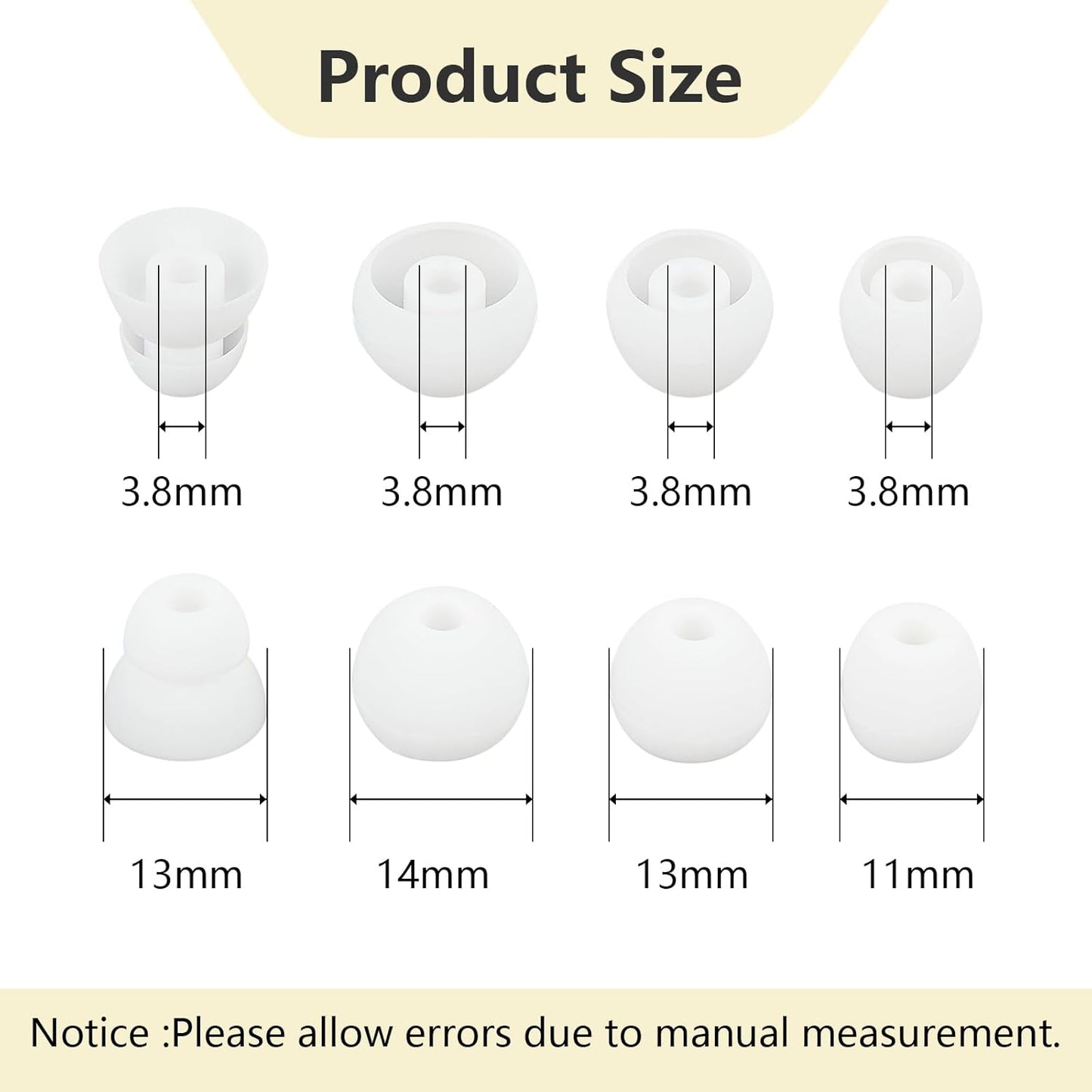 Ear Bud Covers Silicone Replacement Earbud Tips Compatible with Powerbeats Pro Beats Wireless Earphone Headphone Ear Tips 4 Pairs