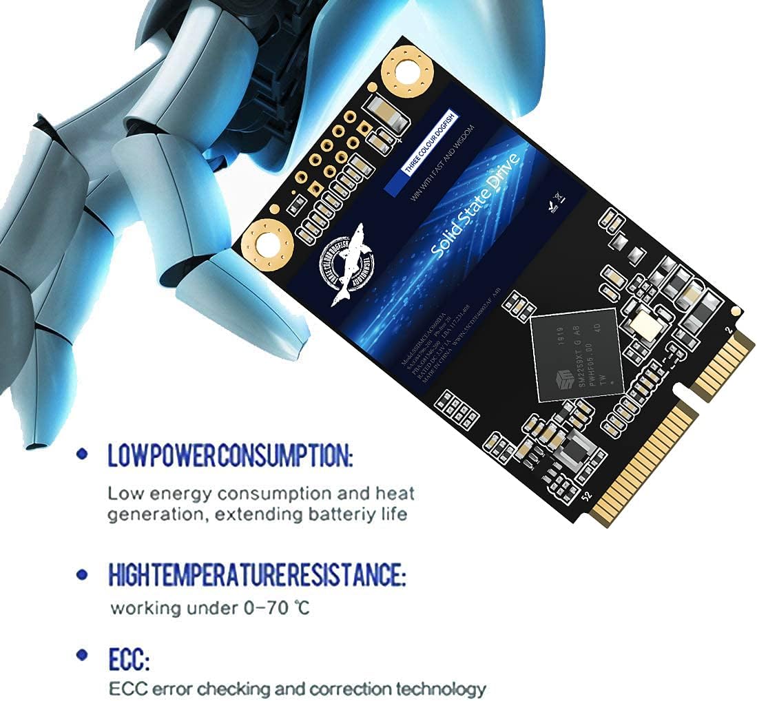 Dogfish mSATA SSD 240GB 3D NAND TLC SATA III 6 Gb/s, mSATA (30x50.9mm) Internal Solid State Drive - Compatible with Desktop PC Laptop - (MSATA 240GB)