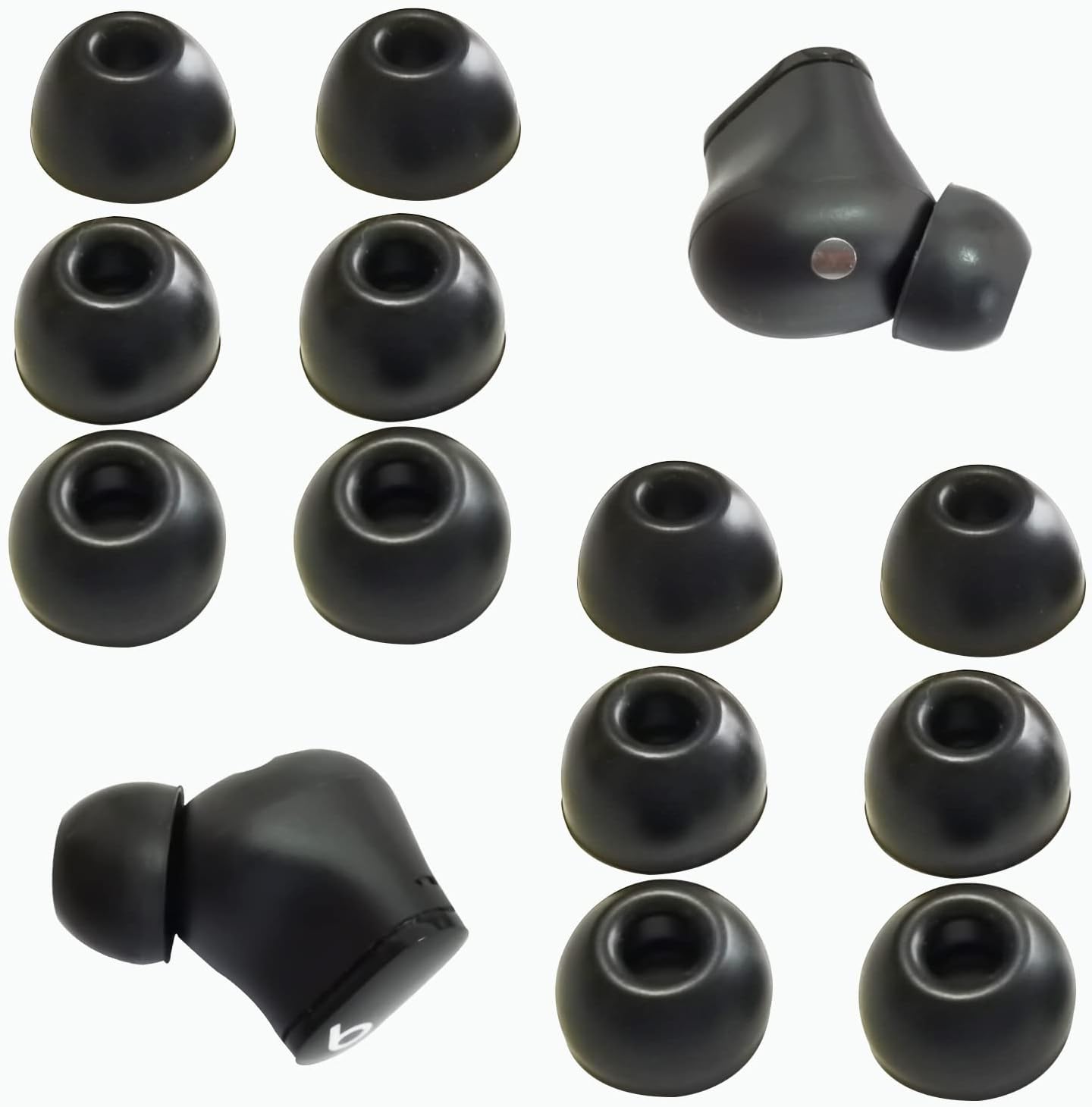 Ear Tips for Beats Studio Buds Silicone Tips Beats Earbuds Replacement for Beats Tips Earbuds Cover 6 Pairs LMS Black