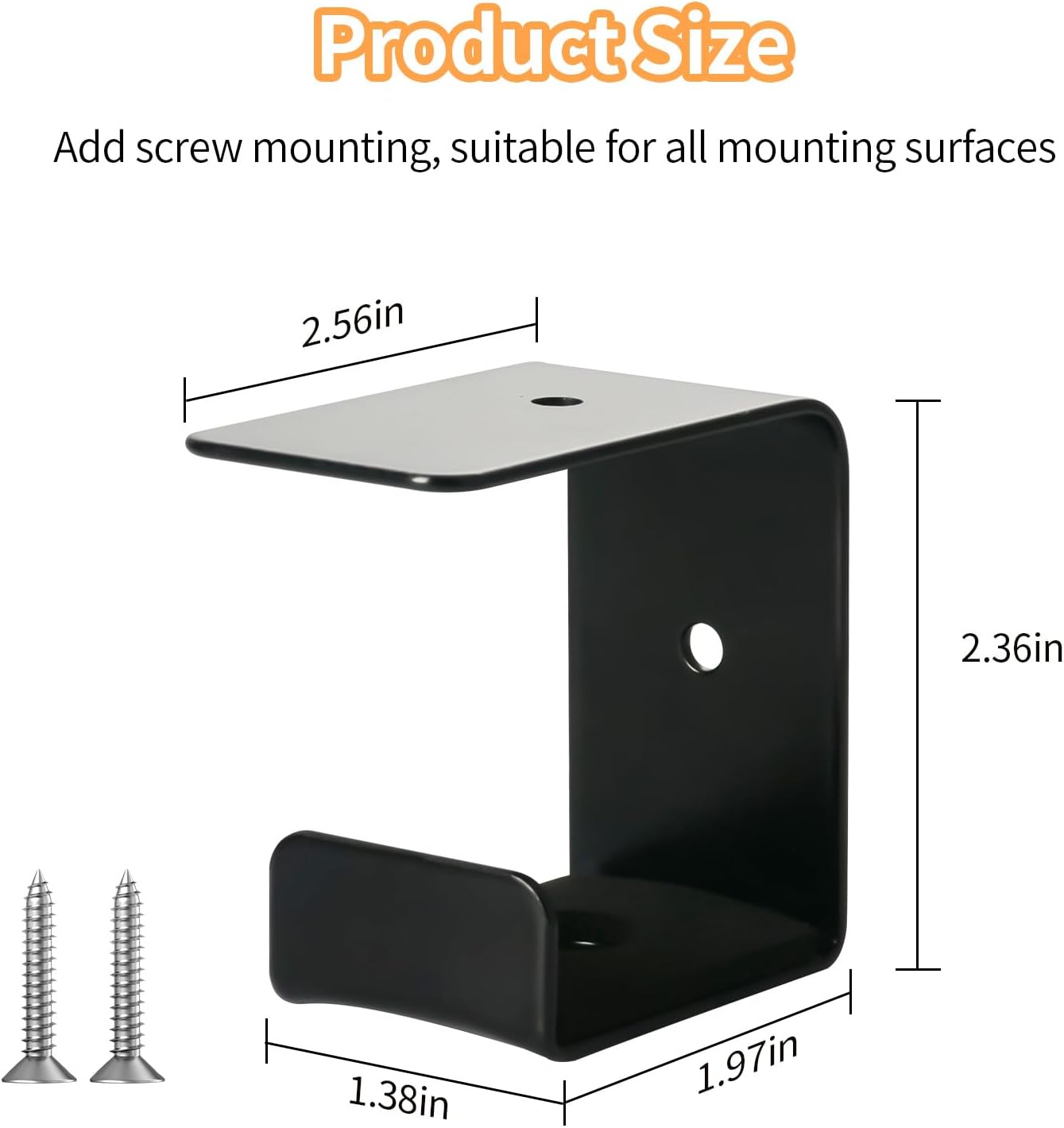 Headphone Mount Hanger,Headset Holder for Desk,Headset Holder Aluminum Hook with Strong Adhesive Tape for Classroom, Gaming Room with 2 Install Style with Rubber Pad,Single