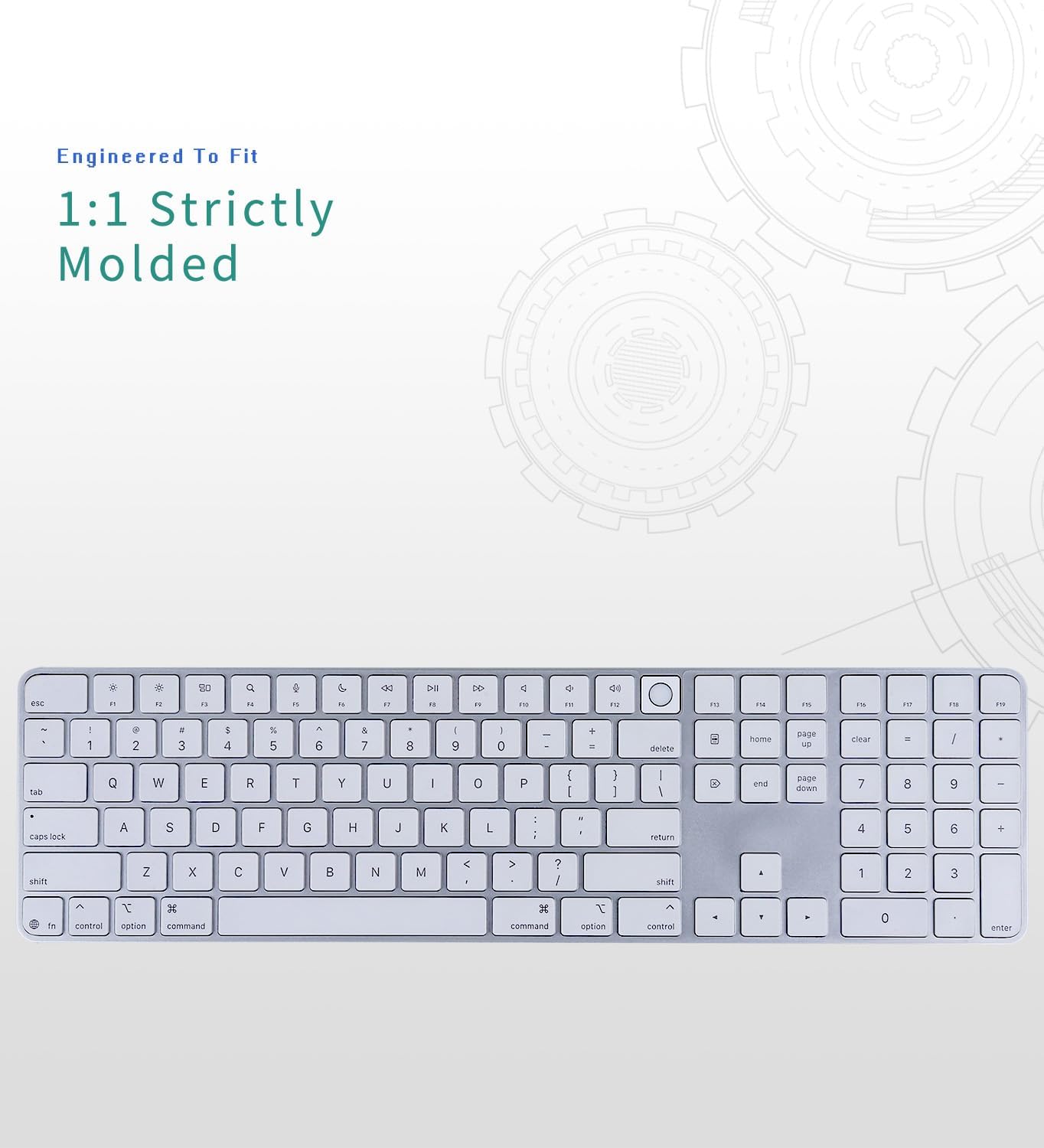 Keyboard Cover for 2024 M4 iMac Magic Keyboard (Model A3119, Touch ID, with Numeric Key) - Ultra Thin, Protective and Clear Keyboard Cover Protector Skin