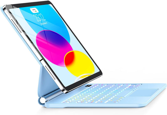 for iPad 11th (A16) & 10th Generation Case with Keyboard – Magic-Style Magnetic – Floating Cantilever Stand - Multi-Touch Trackpad Keyboard Case for iPad 11 inch 2025&10th Gen 10.9 inch (Sky Blue)