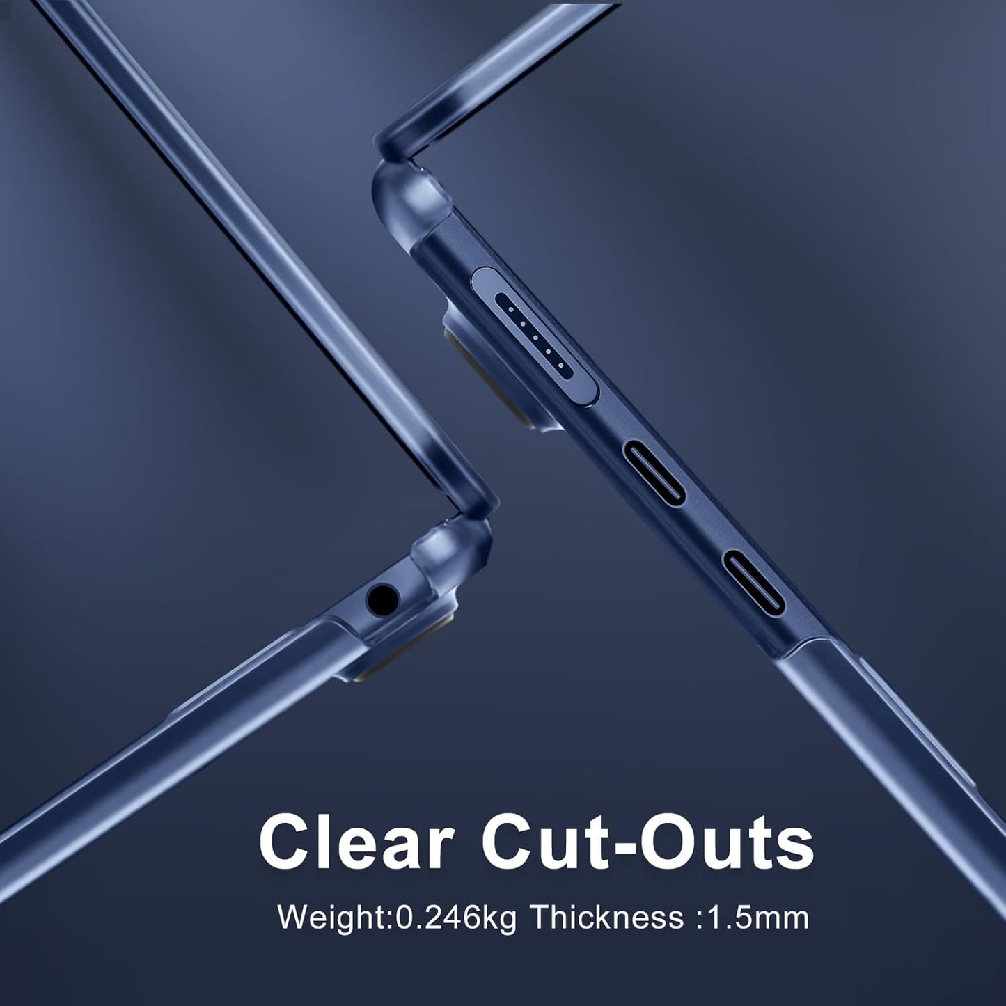 MOSISO Compatible with MacBook Air 13 inch Case 2025 2024 2023 2022 M4 A3240 M3 A3113 M2 A2681, Plastic Hard Shell&Keyboard Cover&Screen Film&Type C for MacBook Air 13.6 inch Case, Crystal Midnight