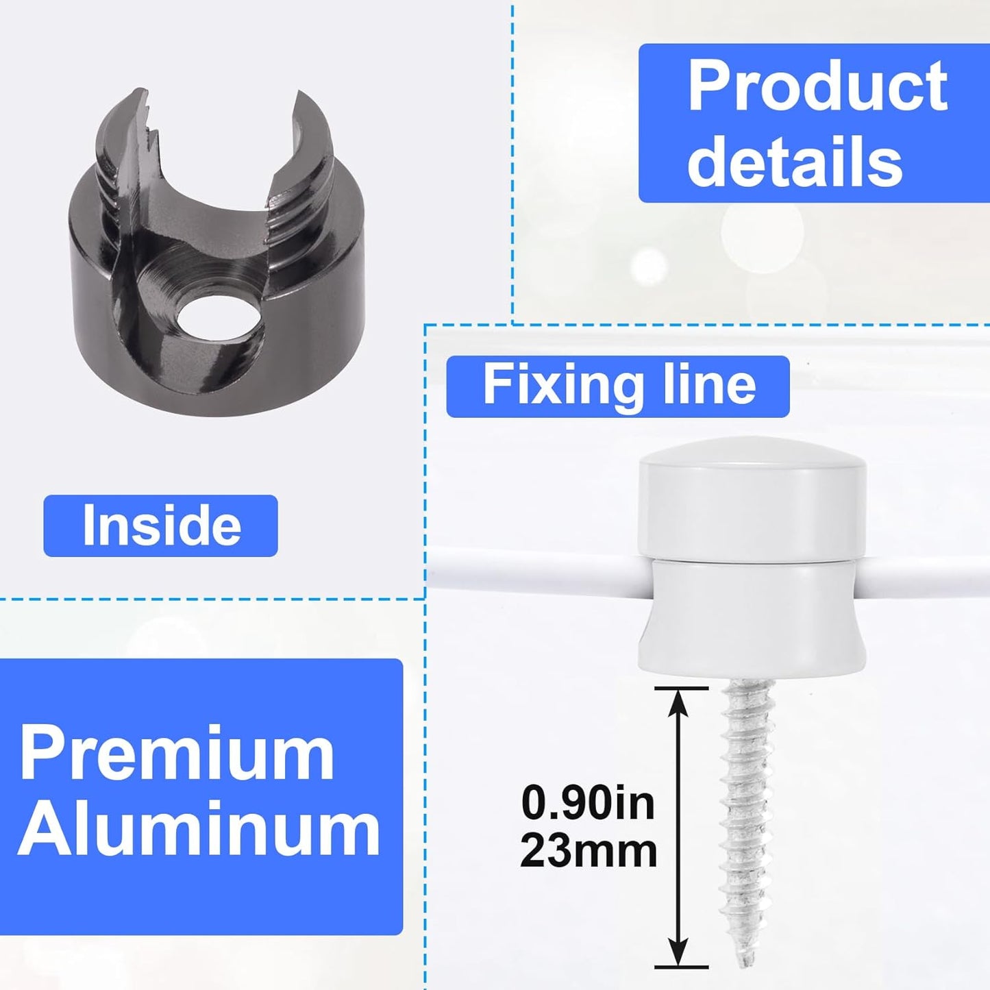 3 Sets Charger Holders for Cords, Adjustable Cable Anchor Holders, Adhesive Metal Cord Clips, Cable Management Wire Organizers for Desk, Office, Nightstand - Black, Red Bronze, White