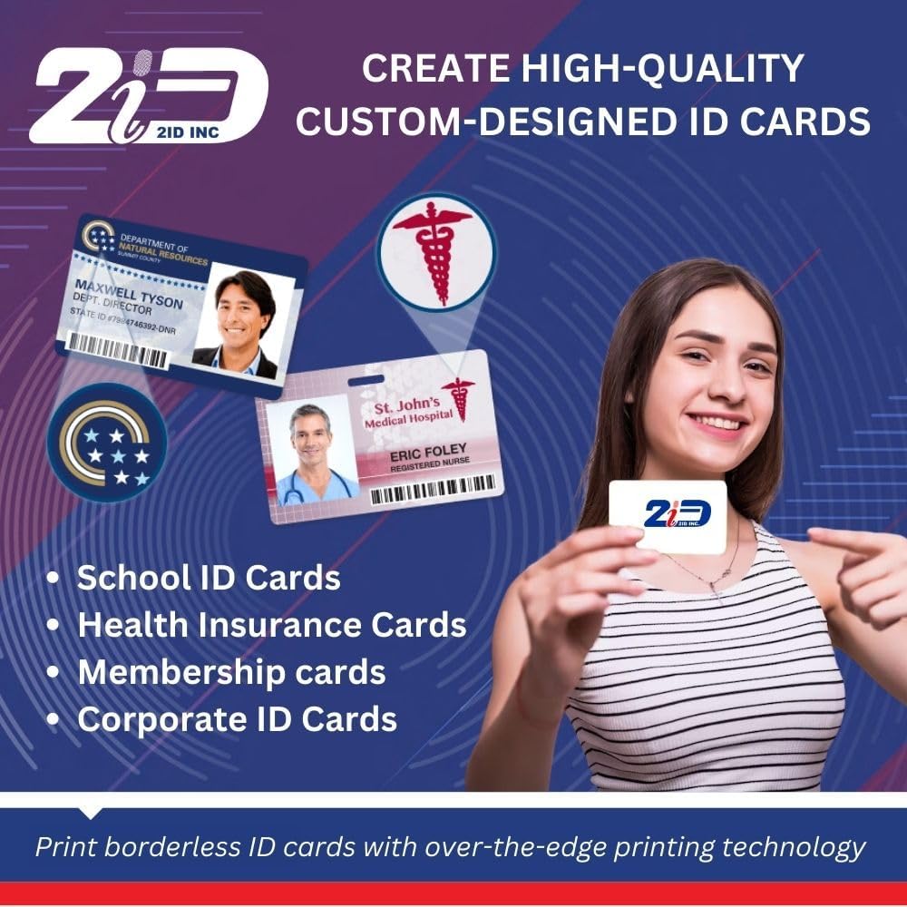 2ID Fargo HDP5000e Dual-Sided ID Card Printer 096640 | High-Definition and Versatile Badge Printer for Corporate and Student ID Badges