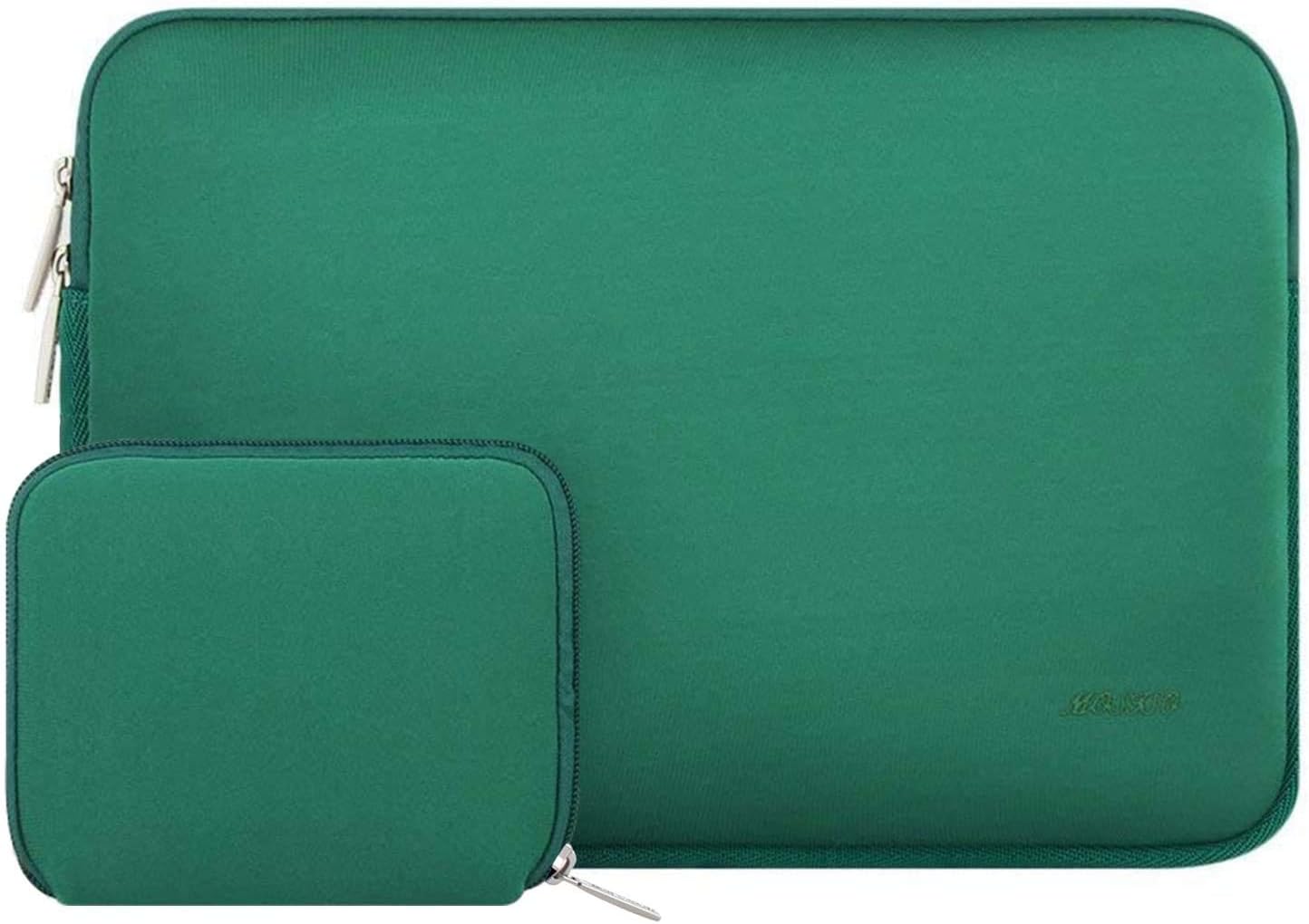 MOSISO Laptop Case 16 inch, 15-15.6 inch Laptop Sleeve Bag Compatible with MacBook Pro 16 inch, HP, Acer, Dell, Lenovo, ASUS Notebook, Neoprene Computer Sleeve Bag with Small Case, Peacock Green