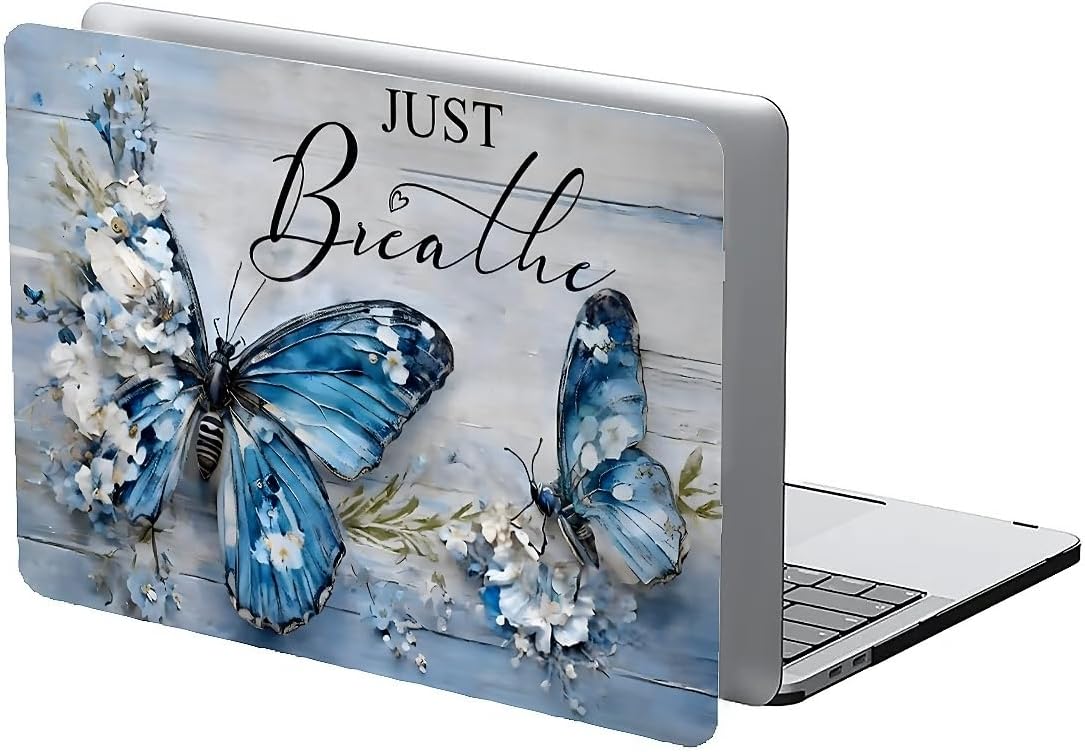 Compatible with MacBook Air 13.3 13.6 Inch Case 2022 2021 2020 2019 Plastic Hard Shell Case Cover,13.3 Air (A1932/A2179/A2337), Butterfly