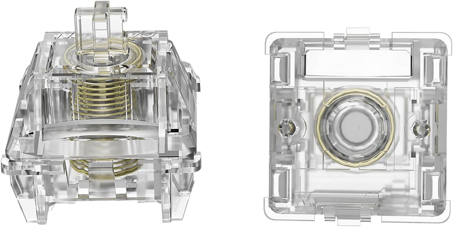 GATERON Magnetic Jade Max Keyboard Switches, Linear Factory Pre-lubed Fully Transparent Gold-Plated Spring Permanent Magnet Freely Setting Pre-Travel Key Switches for Magnetic Gaming Keyboard(70PCS)