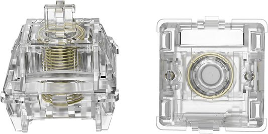 GATERON Magnetic Jade Max Keyboard Switches, Linear Factory Pre-lubed Fully Transparent Gold-Plated Spring Permanent Magnet Freely Setting Pre-Travel Key Switches for Magnetic Gaming Keyboard(70PCS)