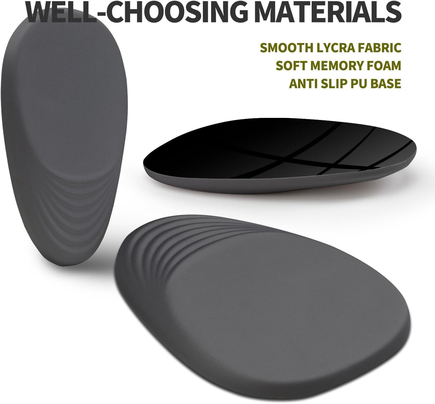 Hokafenle Ergonomic Mouse Pad Wrist Support, Terraced Slope Carpal Tunnel Wrist Pad for Mouse with Unibody Memory Foam, Wrist Rest Pain Relief Mousepad (Dark Grey, 11.8x7.9 in)