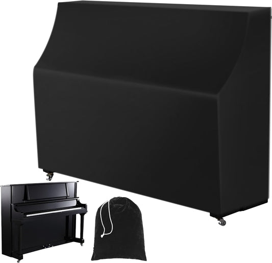 Upright Piano Keyboard Dust Cover, Stretchy Music Dirt Proof Keyboard Cover With Durable Elastic & Cord Lock Must Have Piano Accessories