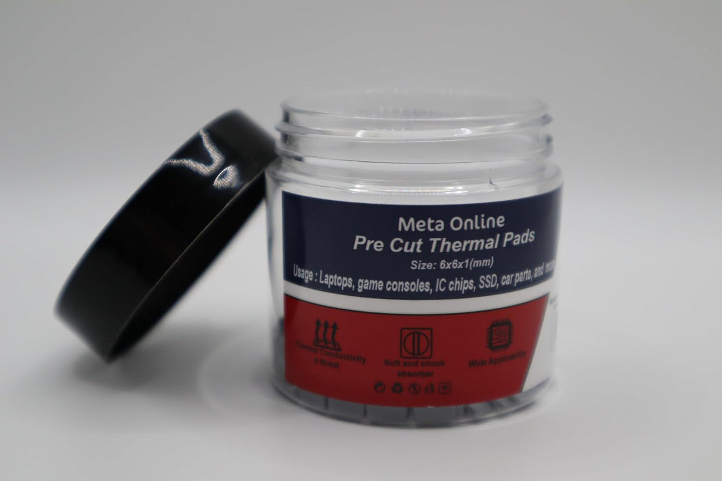 100 Piece Pre Cut Thermal Pads for Small Coils and Mosfets, Perfect for Game Consoles PS5 and Series X 6x6x1mm Meta Online