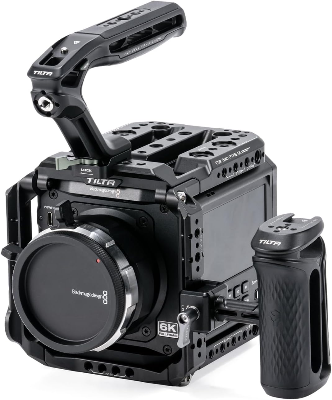 Tilta Camera Cage Base Kit Compatible with Blackmagic Pyxis 6K/ Pyxis 12K| Includes Full Cage, Top Handle, Side Handle, Side Plate, Bottom Plate & Mini Tool | ES-T21-A