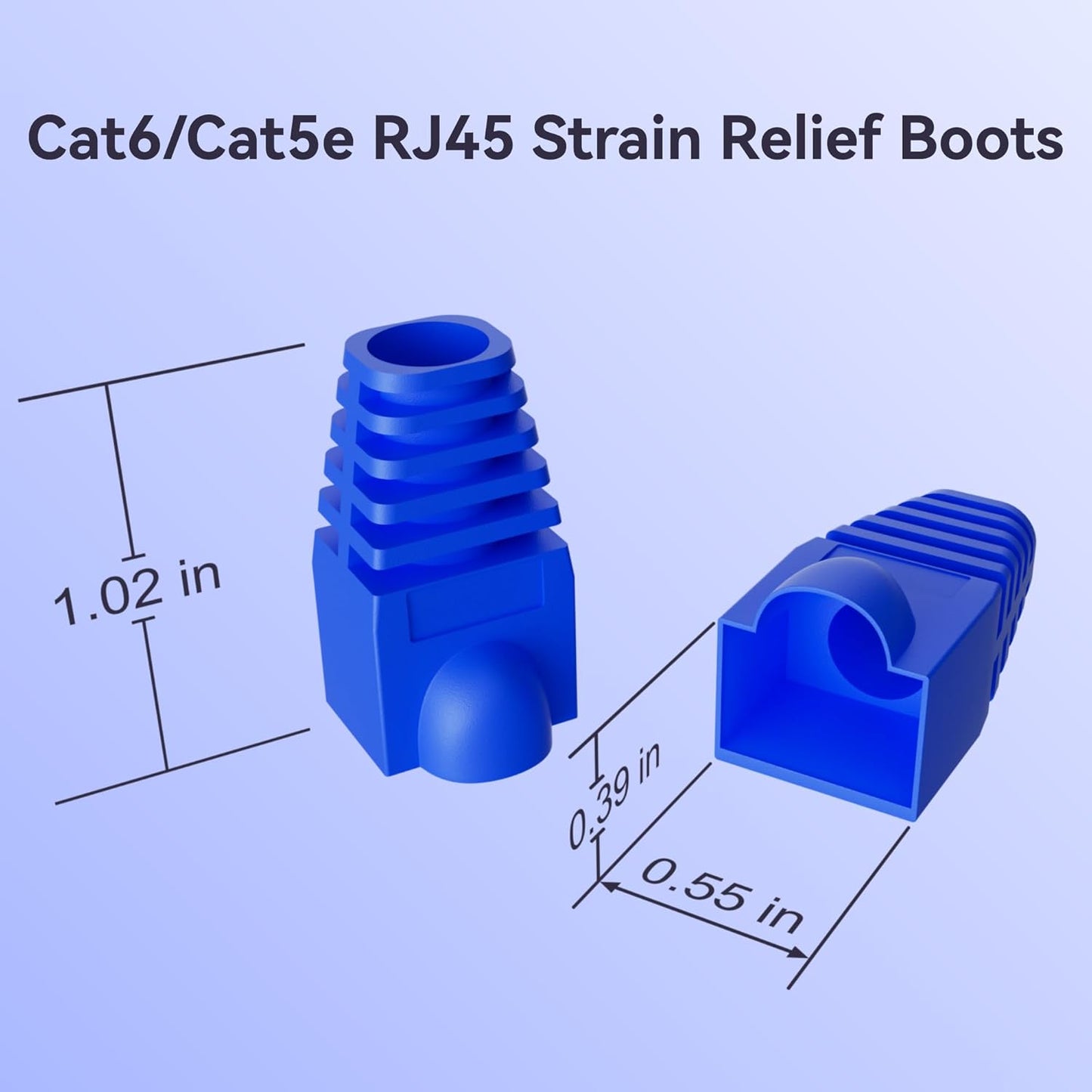 CableGeeker 100-Pack Cat6 / Cat5e RJ45 Strain Relief Boots, RJ45 Boot, Cat 6 Boot, Cat6 Ethernet Boots, Suitable for 6.5mm(0.26in) Ethernet Cables (Round-Press Multicolor)