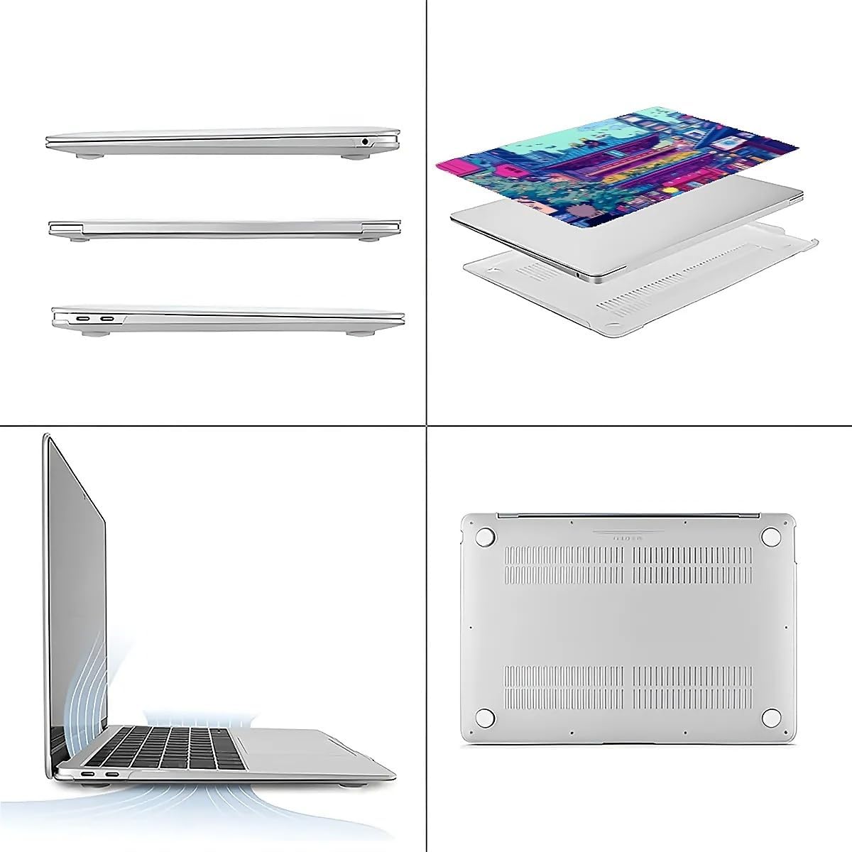 Compatible with MacBook Air 13.3 13.6 Inch Case 2022 2021 2020 2019 Plastic Hard Shell Case Cover,13.6 Air (A2681) M2 2022, Traditional Japanese Architecture