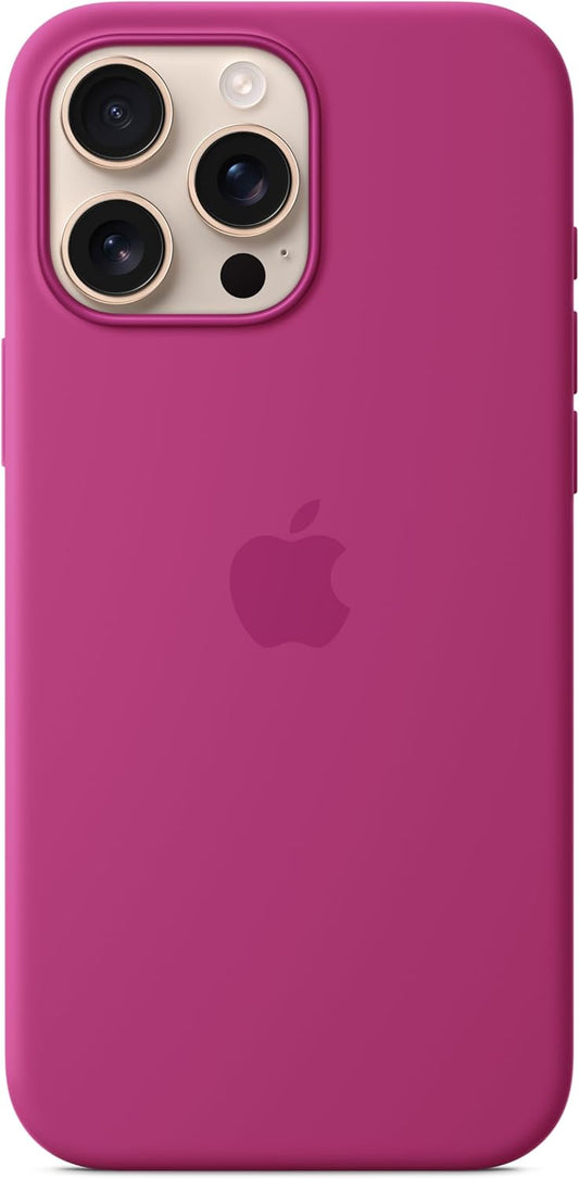 Apple iPhone 16 Pro Max Silicone Case with MagSafe and Camera Control: Lightweight Phone Case, Wireless Charging Compatible, Smooth Matte Finish; Fuchsia