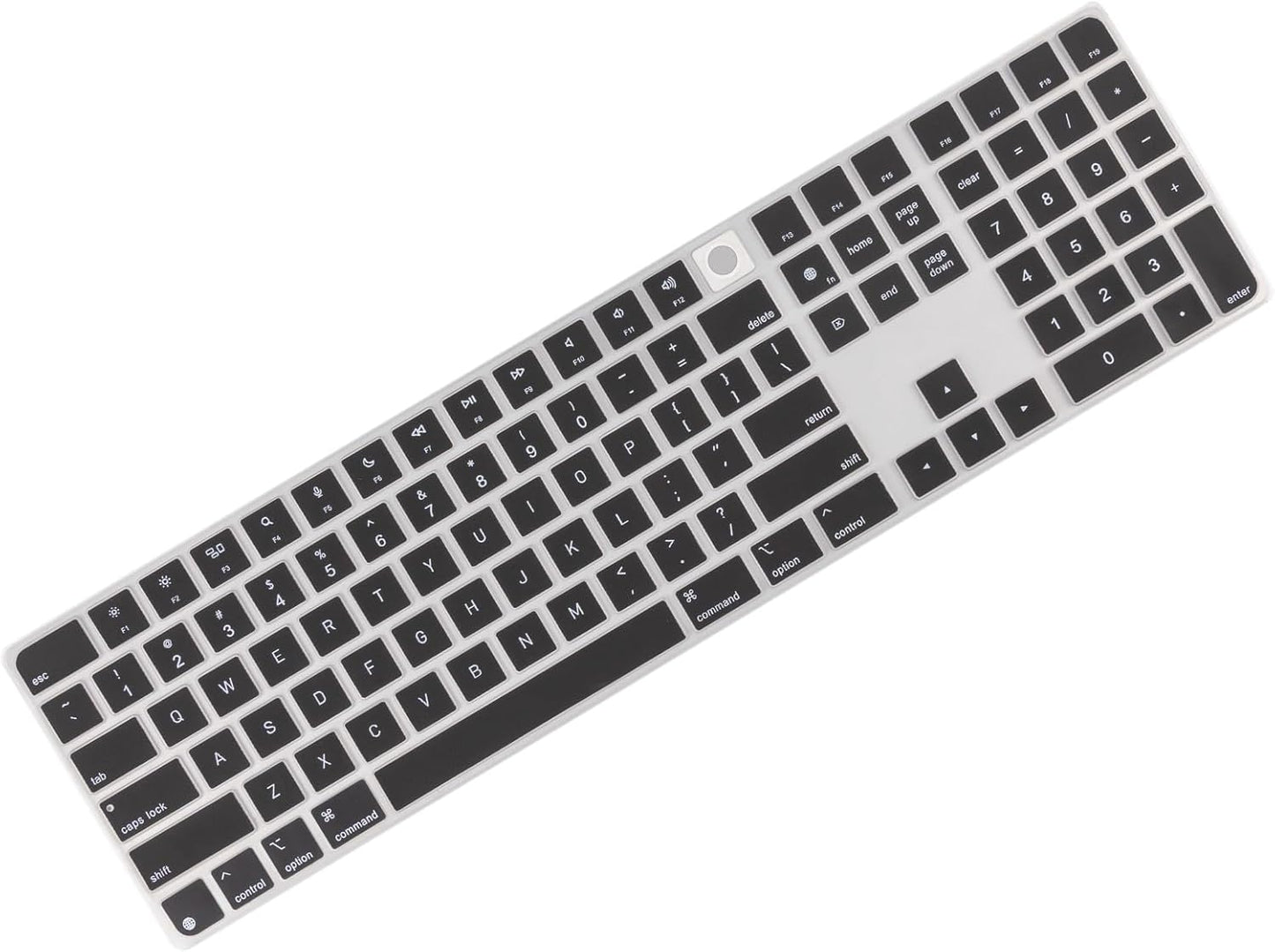 Allinside Black Keyboard Cover for 2024 Mac Magic Keyboard with Touch ID and Numeric Keypad A3119 US Layout