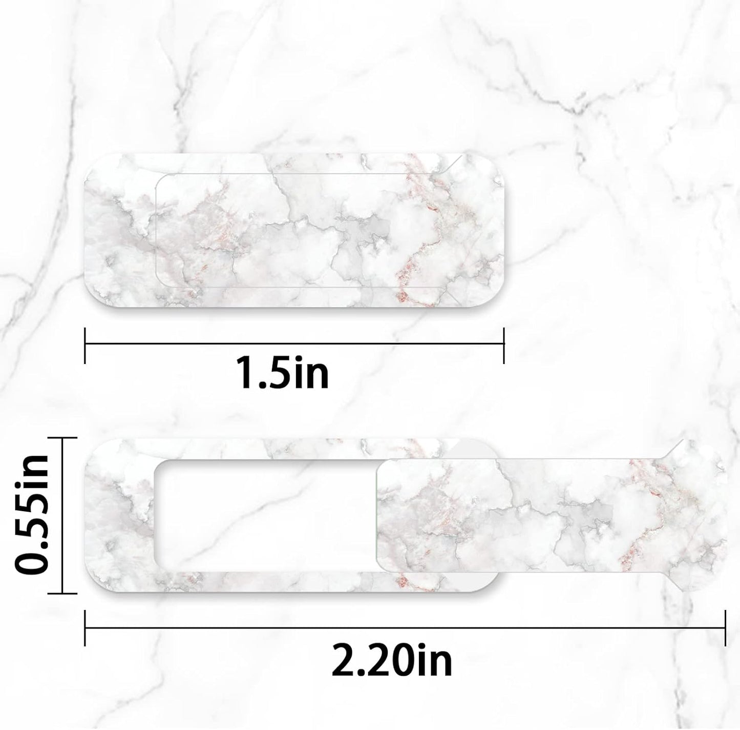 Webcam Cover, 3 Pieces, Laptop Camera Cover, Privacy Shielding Capacity is Twice as Big as The Traditional, Suitable for Computer Mobile Phones, laptops, Tablets and so on (White Marble)