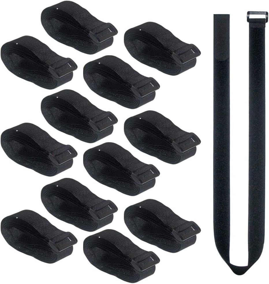 36 inch Cable Straps,12 pcs Reusable Fastening Hook and Loop Utility Cable Ties Down Wraps Adjustable Cinch Straps