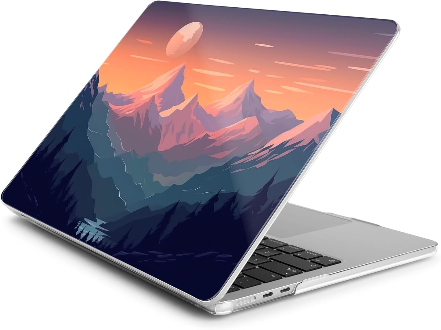 Batianda Premium Case for New MacBook Air 15 inch 2025 M4 2024 2023 with M3 M2 Chip Model A3114 A2941, Designed Protective Plastic Hardshell & Keyboard Cover & Screen Protector, Sunset