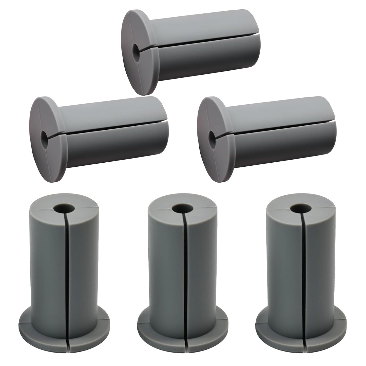 6pc Starlink Cable Grommet 1" Silicone Waterproof Wall Hole Pass Through Split Cable Bushings for TV Wire Ethernet Cord, Starlink Cable Routing Kit Accessories, 38mm/1.5" Ht, Grey