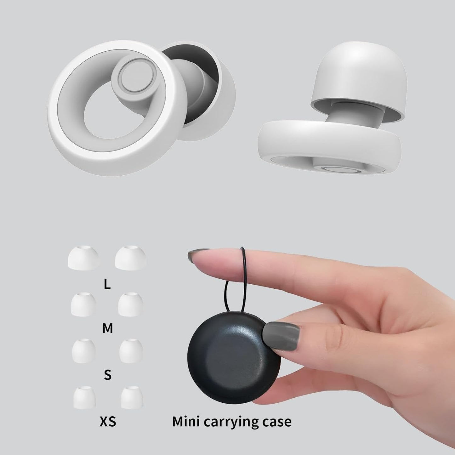 Ear Plugs for Noise Cancelling Ear Protection EarPlugs for Sleep,Concerts,Work,Study,8 Size Eartips with Small Box,Perfect -30dB Silicone Earplugs for Noise Reduction